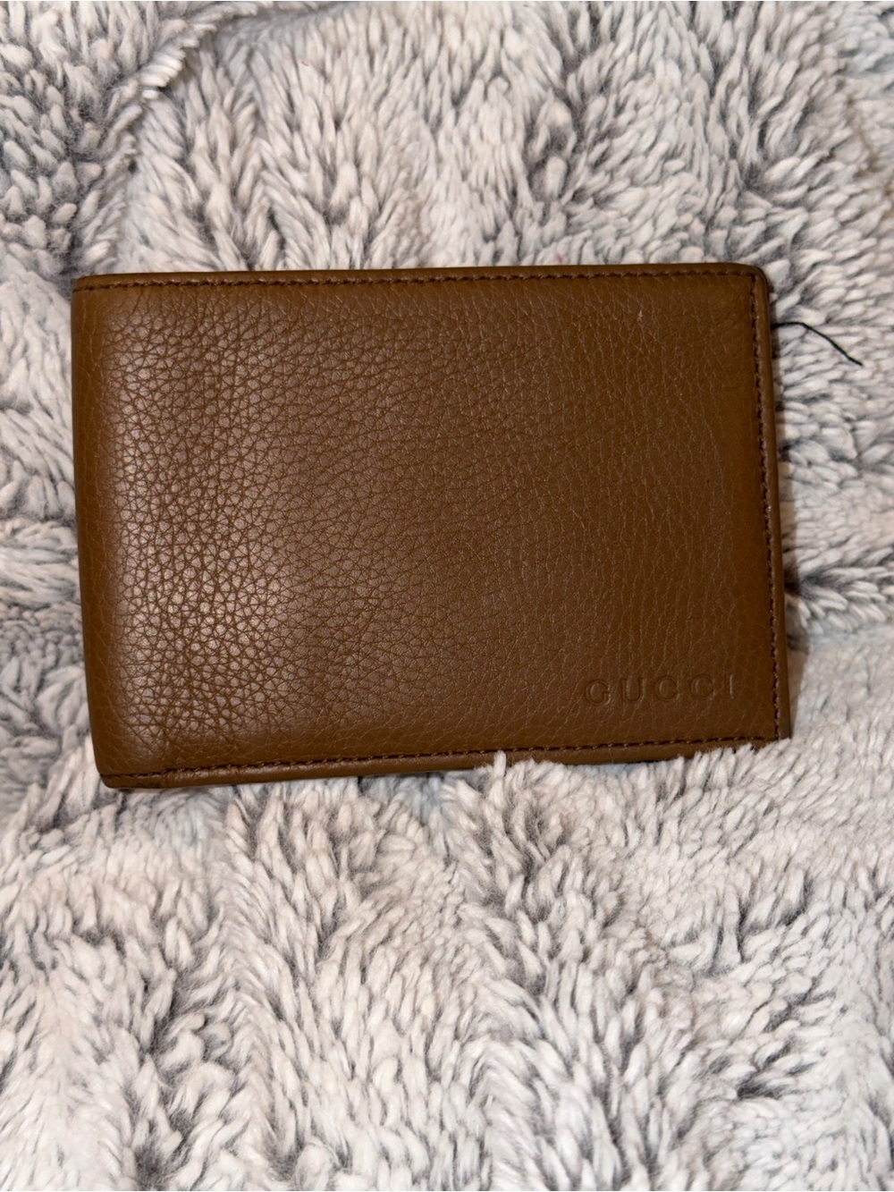 Gucci Brown Pebbled Leather Bifold Wallet